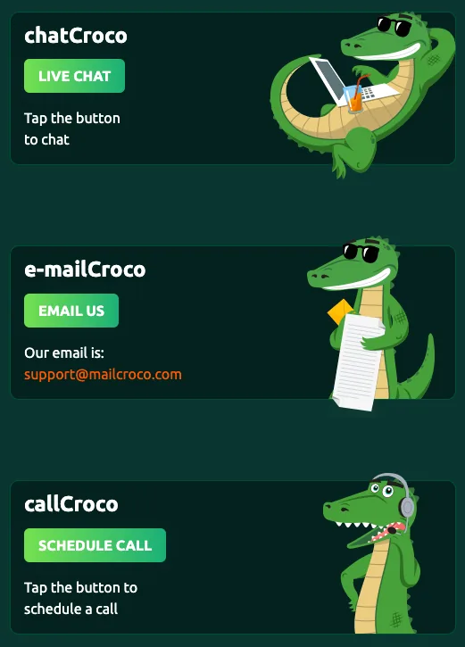 Play Croco casino support